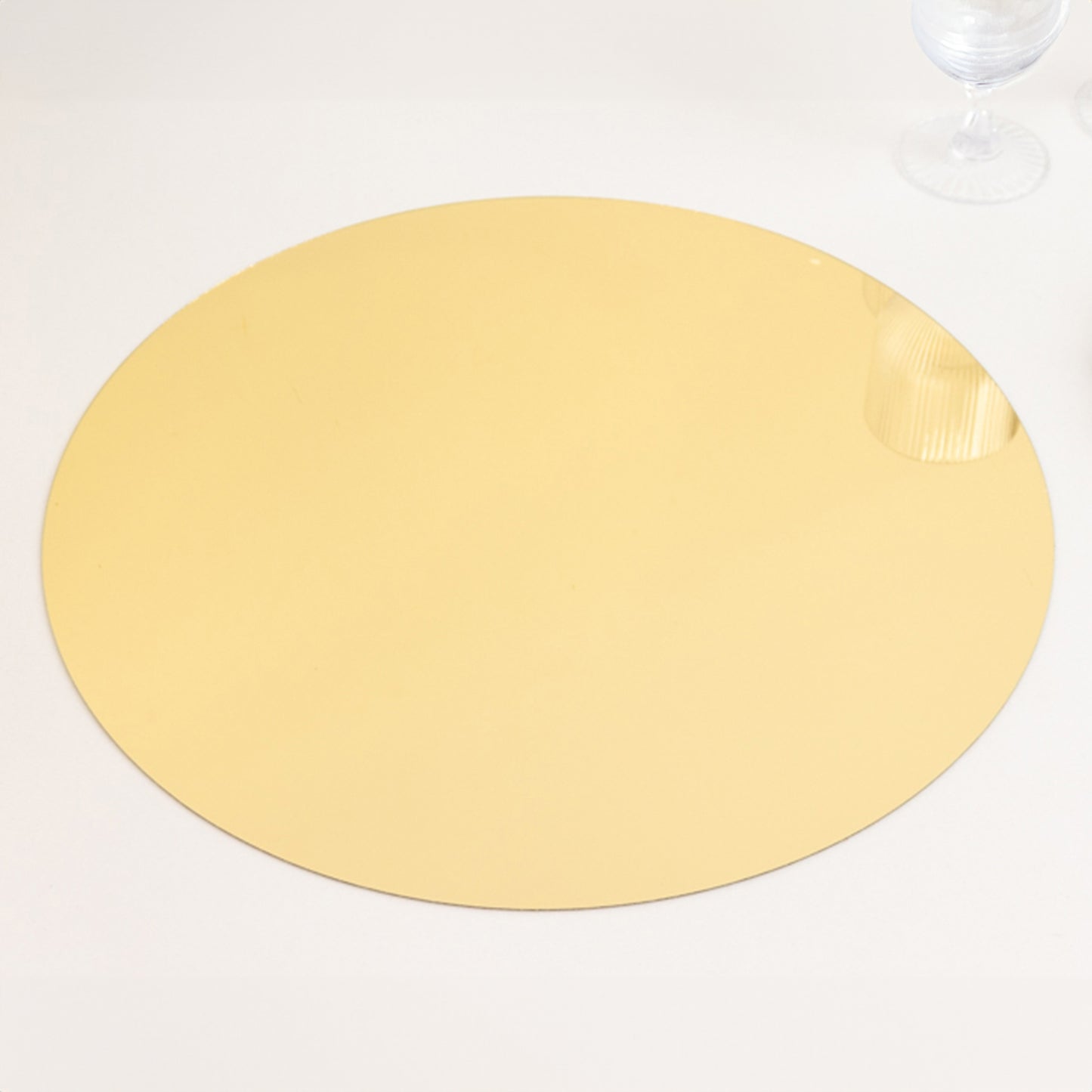 10 Pack Gold Round Acrylic Mirror Tray Centerpiece Bases, Large Circle Mirror Candle Plates for Decoration - 16"