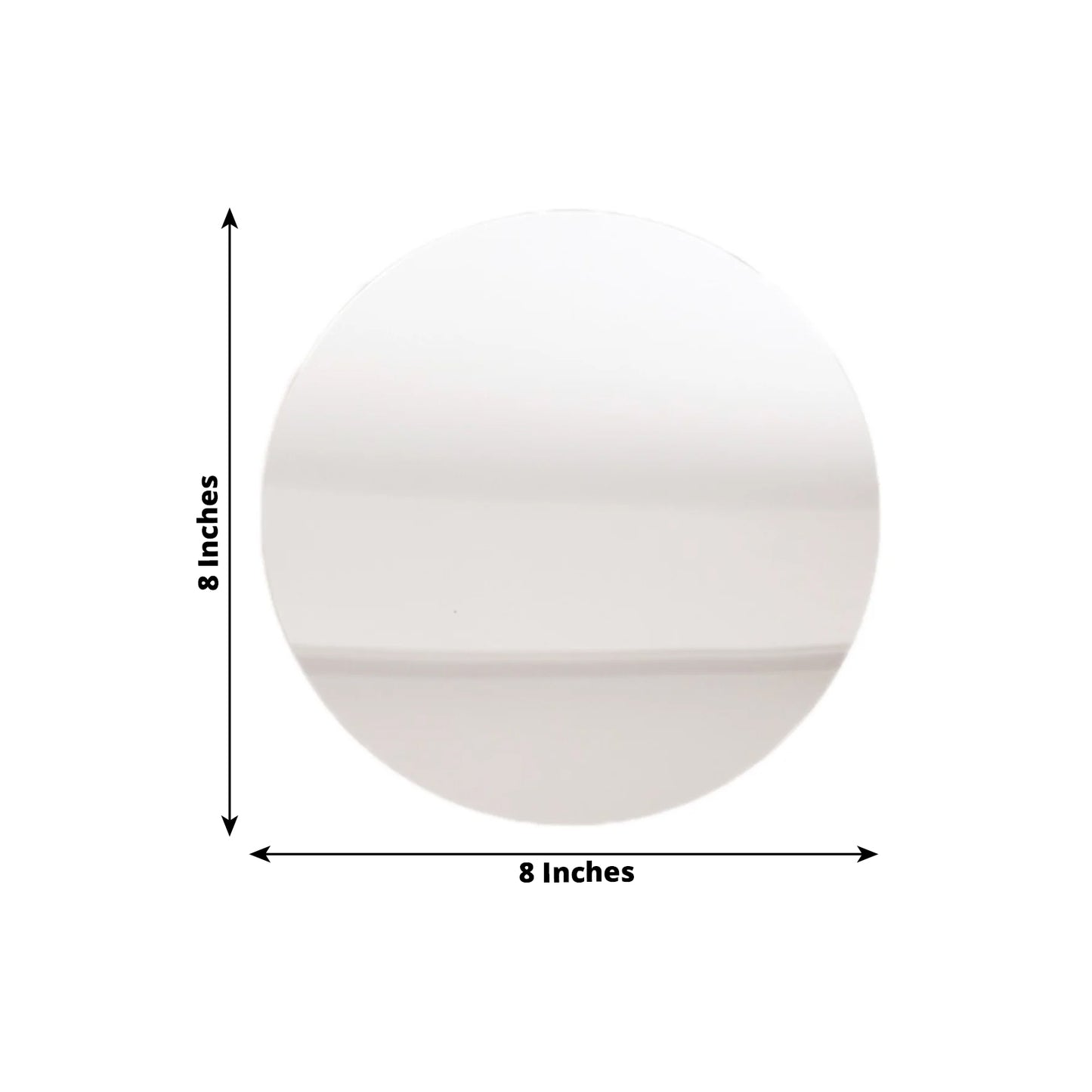 10 Pack Silver Round Acrylic Mirror Tray Centerpiece Bases, Circle Mirror Candle Plates for Decoration - 8"