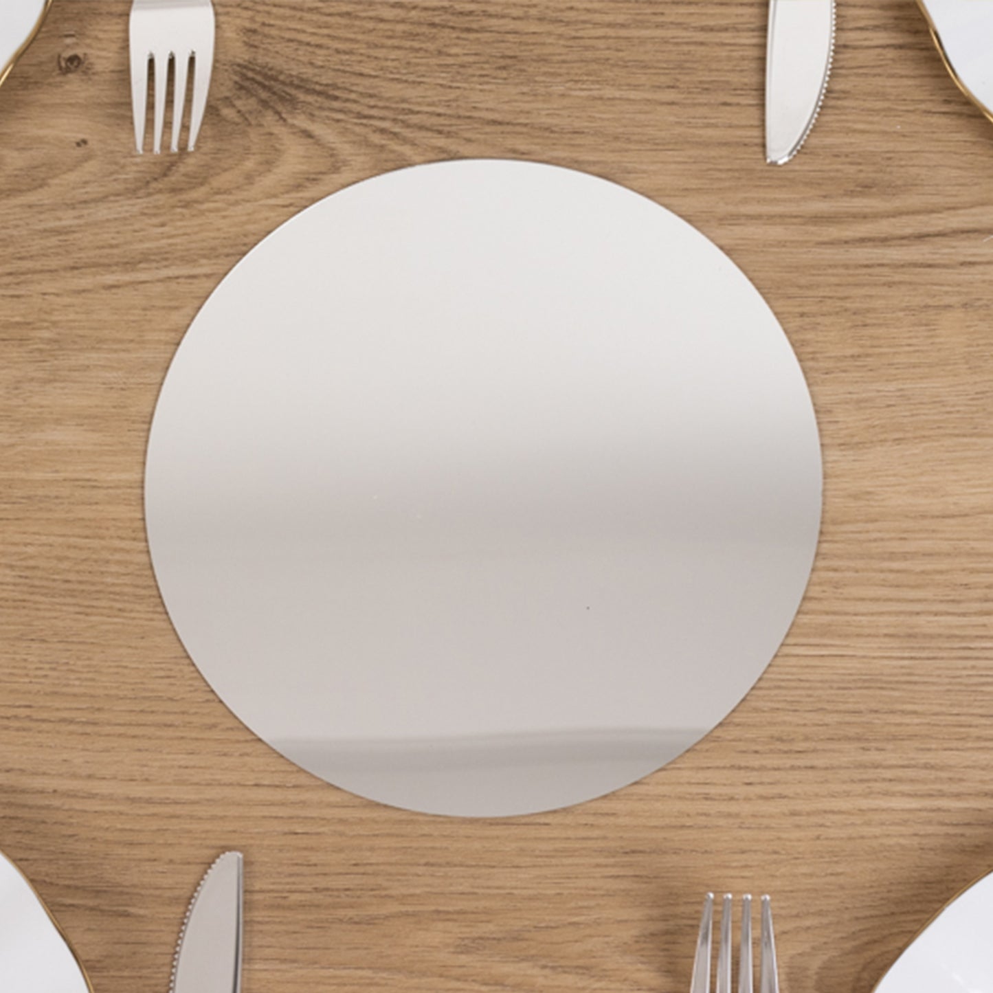 10 Pack Silver Round Acrylic Mirror Tray Centerpiece Bases, Circle Mirror Candle Plates for Decoration - 8"