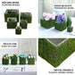 4 Pack | 6" Green Preserved Moss Covered Square Planter Boxes, Flower Baskets with Inner Lining