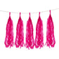 10 Pack Pink Tissue Paper Tassel Garland – Pre-Tied 12" Hanging Fringe Streamers with 10ft String for Party & Backdrop Décor