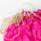 10 Pack Pink Tissue Paper Tassel Garland – Pre-Tied 12" Hanging Fringe Streamers with 10ft String for Party & Backdrop Décor