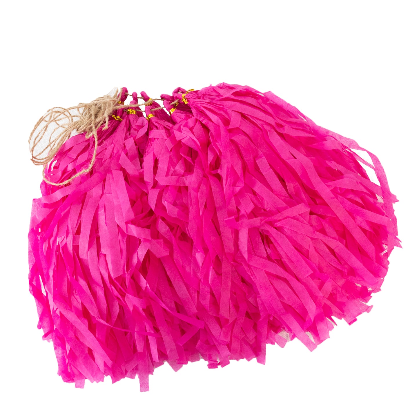 10 Pack Pink Tissue Paper Tassel Garland – Pre-Tied 12" Hanging Fringe Streamers with 10ft String for Party & Backdrop Décor