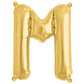 Matte gold letter balloon in a large 13-inch size.