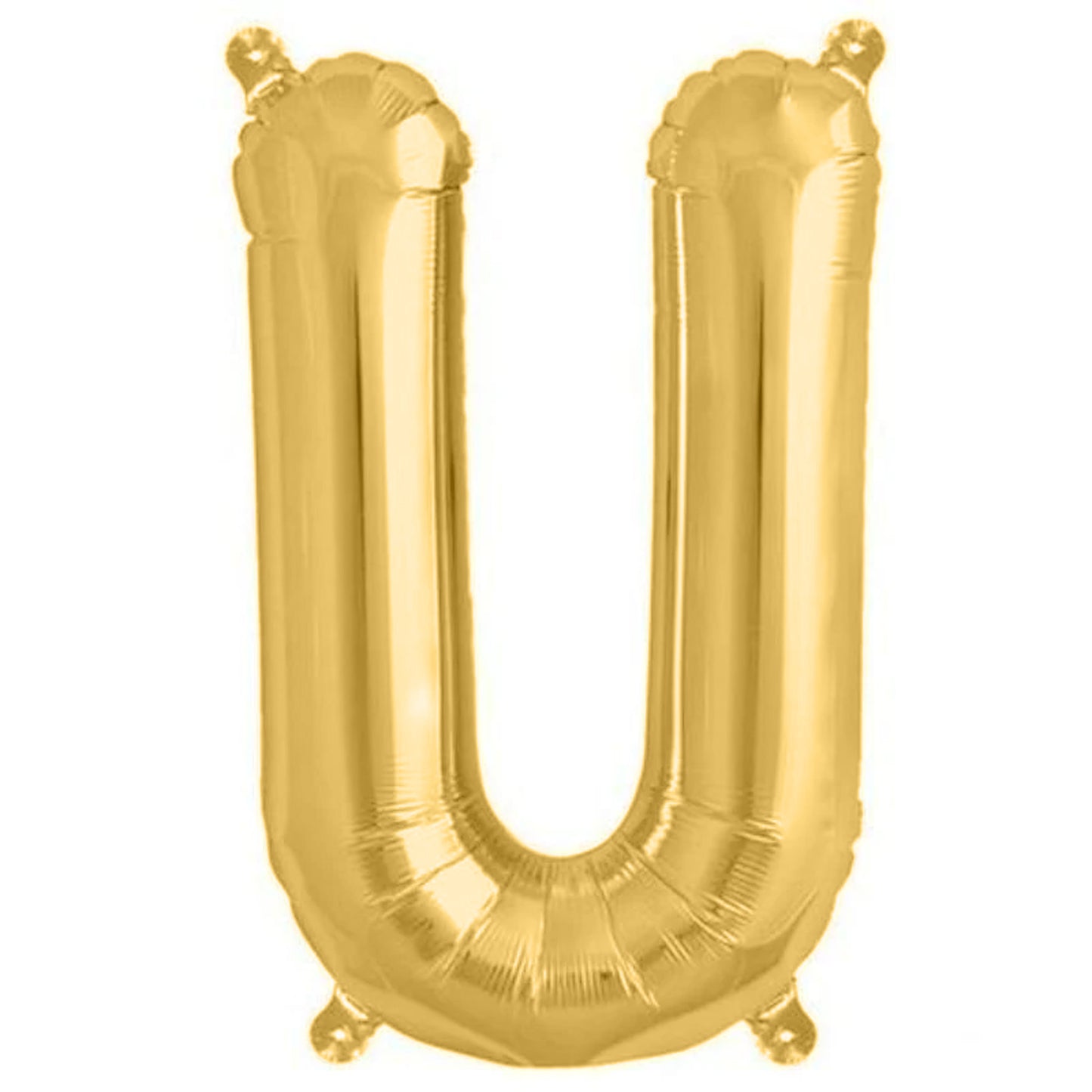 Matte gold letter balloon in the shape of a U.