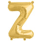Matte gold letter balloon, 13 inches, shaped like the letter Z.