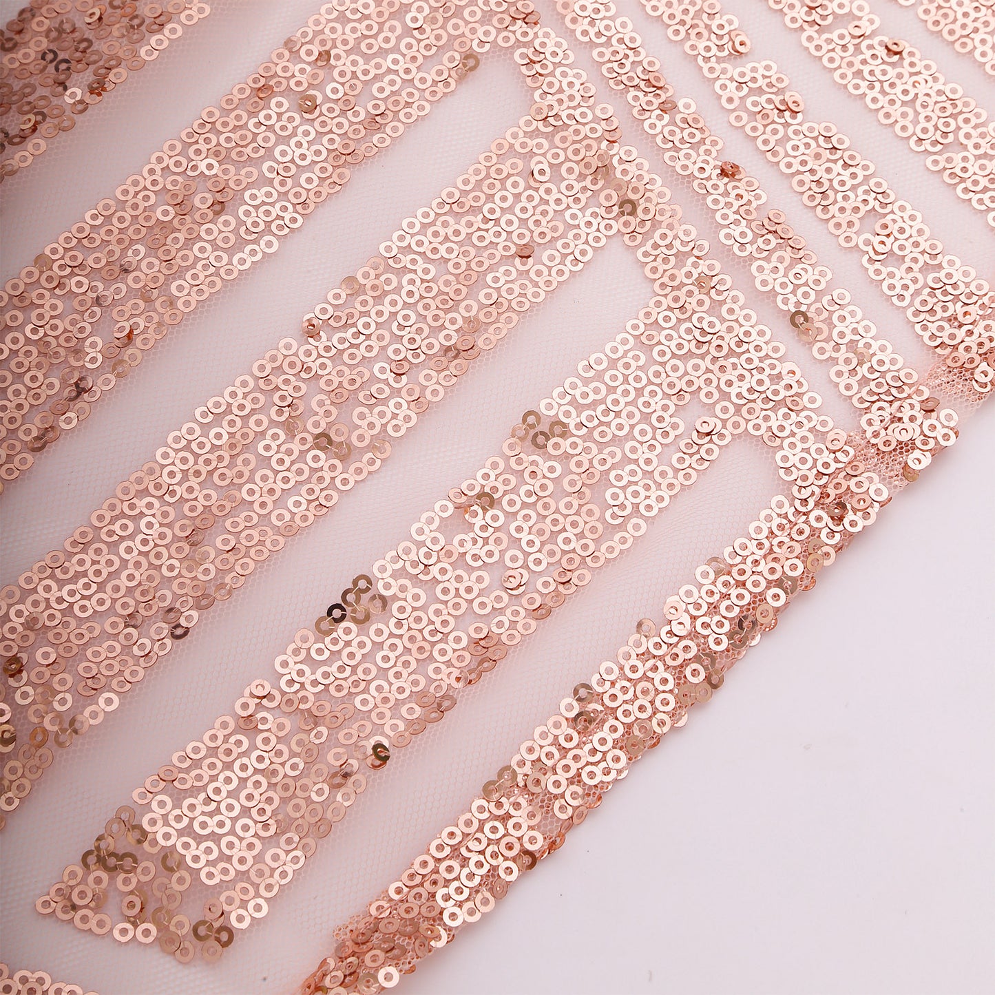 Blush geometric diamond glitz sequin napkins, reusable decorative dinner napkins.