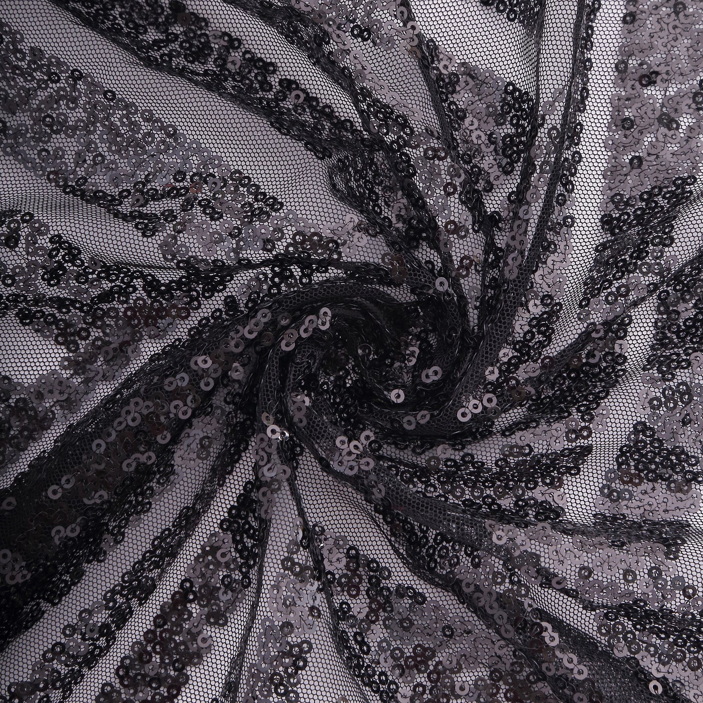 Black geometric sequin cloth napkins for decorative dining.