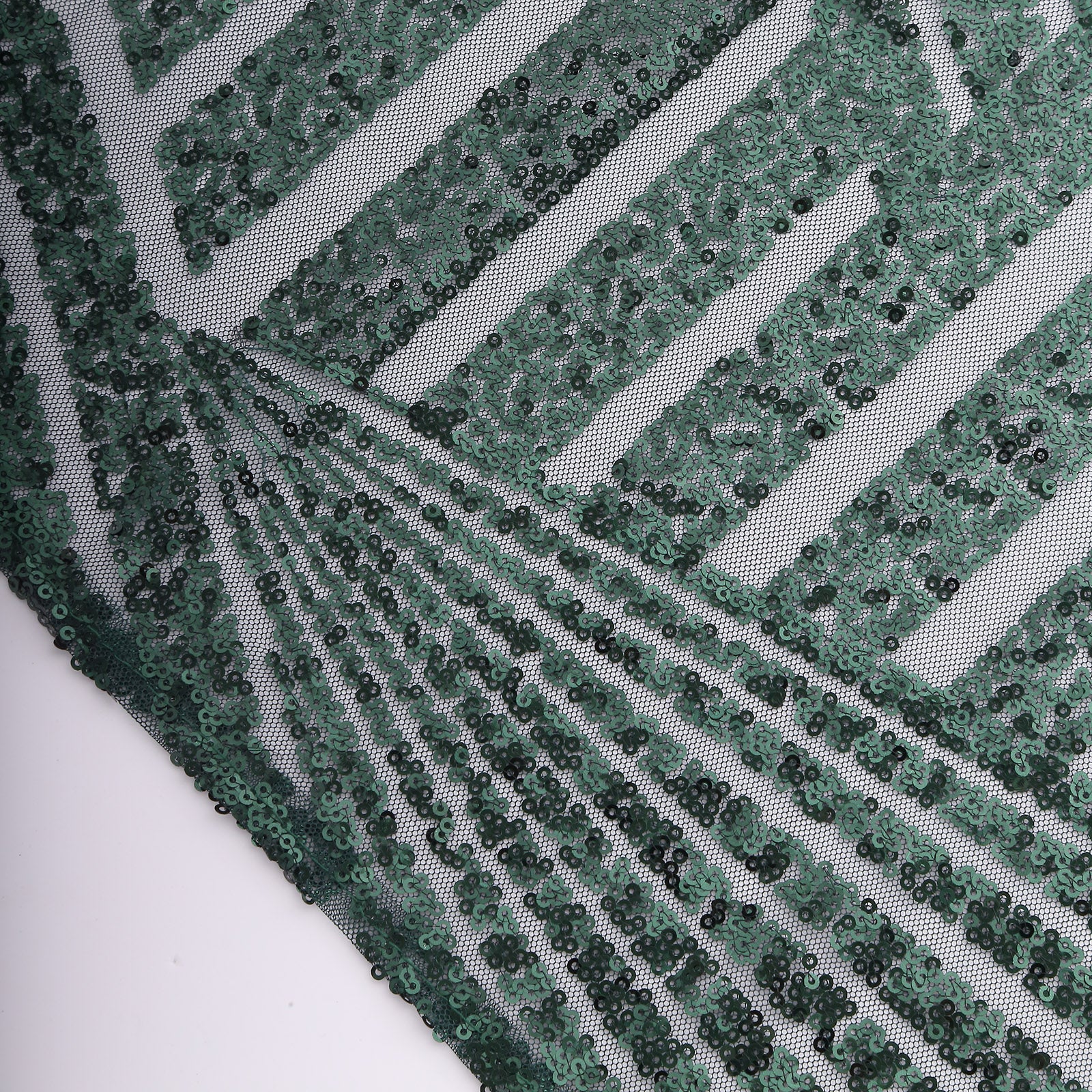 Emerald green geometric diamond glitz sequin cloth napkin.