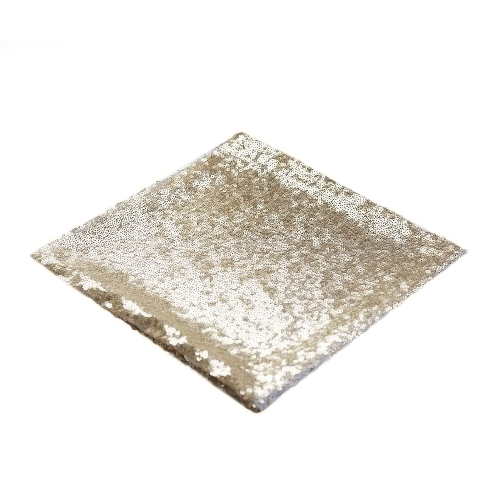 20 Inch x 20 Inch Champagne Premium Sequin Cloth Table Napkin