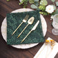 Sparkly Hunter Emerald Green Leaf Vine Embroidered Sequin Tulle Cloth Dinner Napkins, Sheer Decorative Napkins