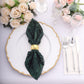 Sparkly Hunter Emerald Green Leaf Vine Embroidered Sequin Tulle Cloth Dinner Napkins, Sheer Decorative Napkins