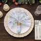 Sparkly Silver Leaf Vine Embroidered Sequin Tulle Cloth Dinner Napkins, Sheer Decorative Napkins