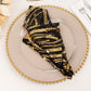 Black Gold Wave Embroidered Sequin Mesh Dinner Napkin, Reusable Decorative Napkin - 20"x20"