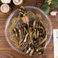 Black Gold Wave Embroidered Sequin Mesh Dinner Napkin, Reusable Decorative Napkin - 20"x20"