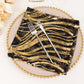 Black Gold Wave Embroidered Sequin Mesh Dinner Napkin, Reusable Decorative Napkin - 20"x20"