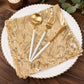 Champagne Wave Embroidered Sequin Mesh Dinner Napkin, Reusable Decorative Napkin - 20"x20"