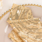 Champagne Wave Embroidered Sequin Mesh Dinner Napkin, Reusable Decorative Napkin - 20"x20"