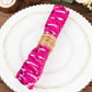 Fuchsia Silver Wave Embroidered Sequin Mesh Dinner Napkin, Reusable Decorative Napkin - 20"x20"