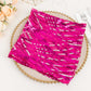 Fuchsia Silver Wave Embroidered Sequin Mesh Dinner Napkin, Reusable Decorative Napkin - 20"x20"