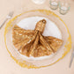 Gold Wave Embroidered Sequin Mesh Dinner Napkin, Reusable Decorative Napkin - 20"x20"