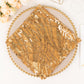 Gold Wave Embroidered Sequin Mesh Dinner Napkin, Reusable Decorative Napkin - 20"x20"