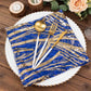 Royal Blue Gold Wave Embroidered Sequin Mesh Dinner Napkin, Reusable Decorative Napkin - 20"x20"