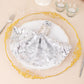Silver Wave Embroidered Sequin Mesh Dinner Napkin, Reusable Decorative Napkin - 20"x20"