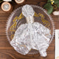Silver Wave Embroidered Sequin Mesh Dinner Napkin, Reusable Decorative Napkin - 20"x20"