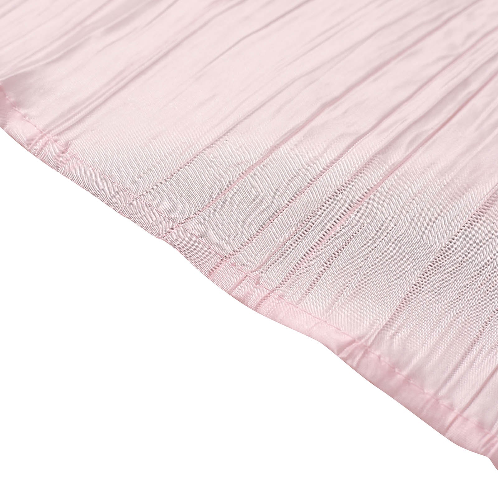 20x20 Inch Dinner Napkins In Blush Rose Gold Accordion Crinkle Taffeta 5 Pack