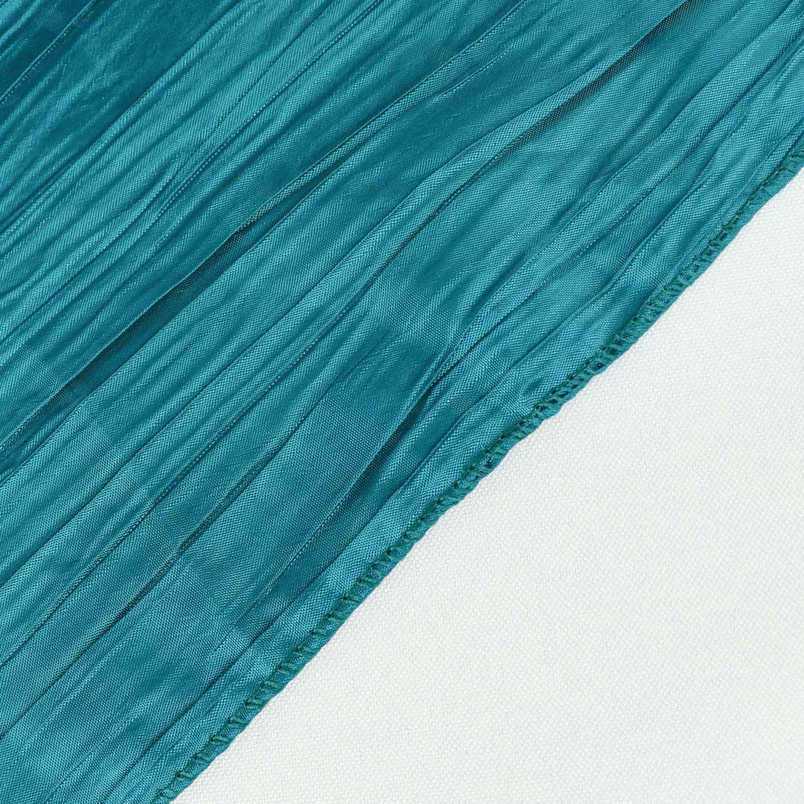 20x20 Inch Peacock Teal Accordion Crinkle Taffeta Dinner Napkins 5 Pack 