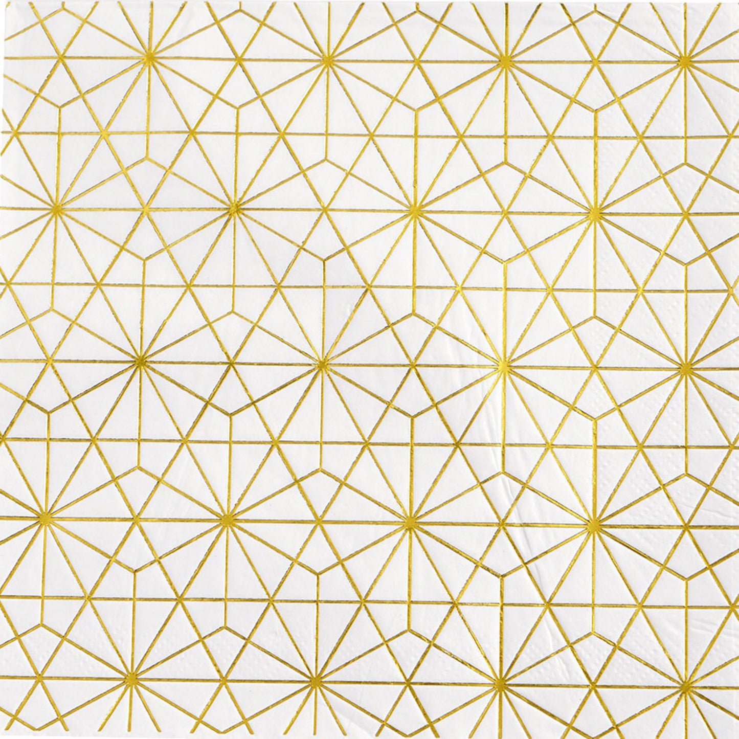 20 Pack Metallic Gold Geometric Design 3 Ply Cocktail Paper Dinner Napkins#whtbkgd