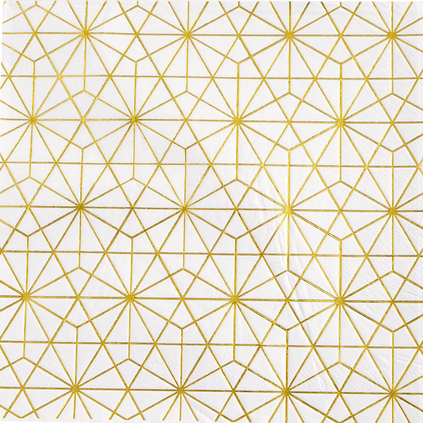 20 Pack Metallic Gold Geometric Design 3 Ply Cocktail Paper Dinner Napkins#whtbkgd