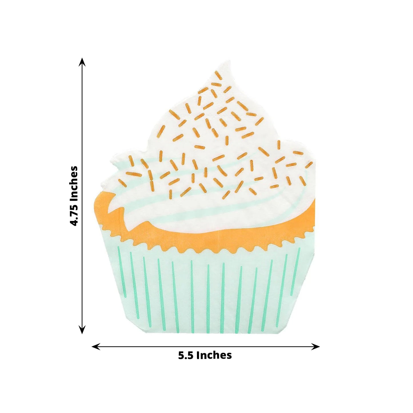 Cupcake-shaped disposable napkins in pastel colors, perfect for parties.
