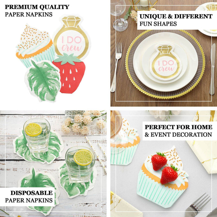 20 Pack | Cupcake Beverage Cocktail Napkins - Disposable Paper Napkins in vibrant colors.