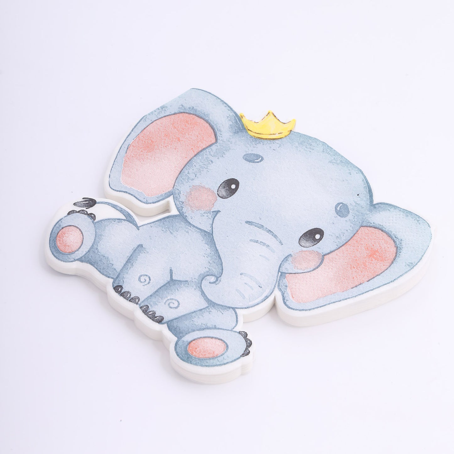 20 Pack Elephant Shaped Birthday Party Paper Cocktail Napkins, Disposable Baby Shower Beverage Napkins