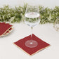 50 Pack Burgundy Soft 2 Ply Disposable Cocktail Napkins with Gold Foil Edge, Paper Beverage Napkins - 6.5"x6.5"