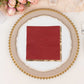 50 Pack Burgundy Soft 2 Ply Disposable Cocktail Napkins with Gold Foil Edge, Paper Beverage Napkins - 6.5"x6.5"