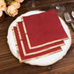 50 Pack Burgundy Soft 2 Ply Disposable Cocktail Napkins with Gold Foil Edge, Paper Beverage Napkins - 6.5"x6.5"
