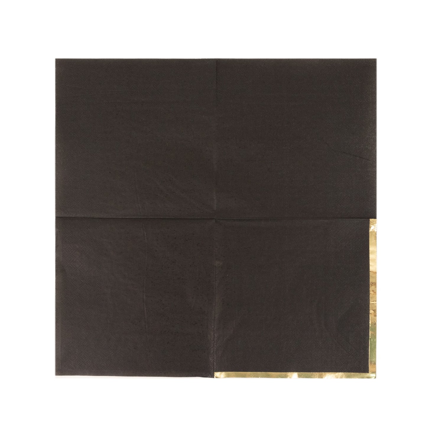 50 Pack Black Soft 2 Ply Disposable Cocktail Napkins with Gold Foil Edge, Paper Beverage Napkins - 6.5"x6.5"