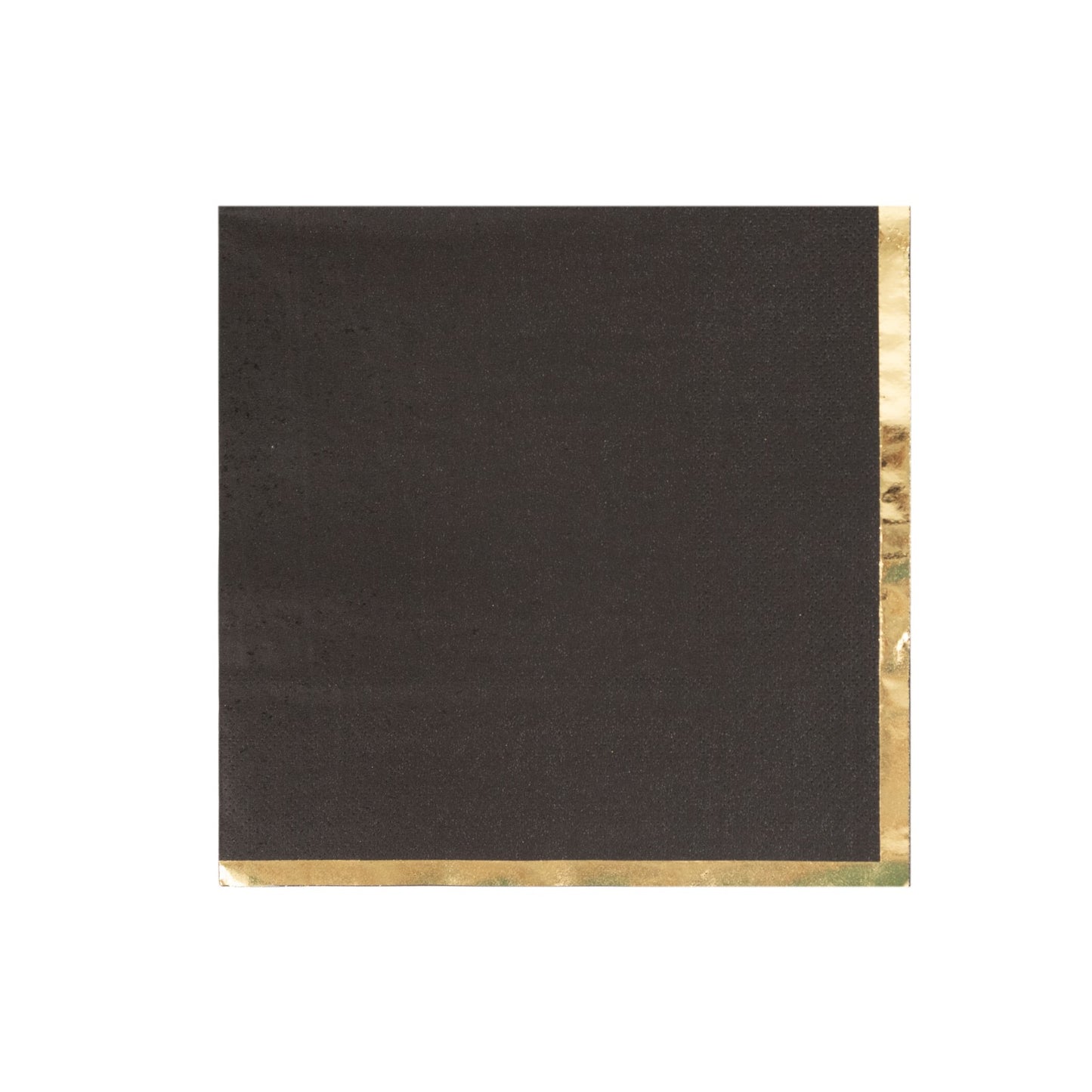 50 Pack Black Soft 2 Ply Disposable Cocktail Napkins with Gold Foil Edge, Paper Beverage Napkins - 6.5"x6.5"