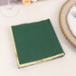 50 Pack Hunter Emerald Green Soft 2 Ply Disposable Cocktail Napkins with Gold Foil Edge, Paper Beverage Napkins - 6.5"x6.5"