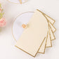 50 Pack Ivory Soft 2 Ply Disposable Cocktail Napkins with Gold Foil Edge, Paper Beverage Napkins - 6.5"x6.5"