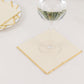 50 Pack Ivory Soft 2 Ply Disposable Cocktail Napkins with Gold Foil Edge, Paper Beverage Napkins - 6.5"x6.5"