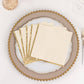 50 Pack Ivory Soft 2 Ply Disposable Cocktail Napkins with Gold Foil Edge, Paper Beverage Napkins - 6.5"x6.5"