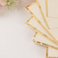 50 Pack Ivory Soft 2 Ply Disposable Cocktail Napkins with Gold Foil Edge, Paper Beverage Napkins - 6.5"x6.5"
