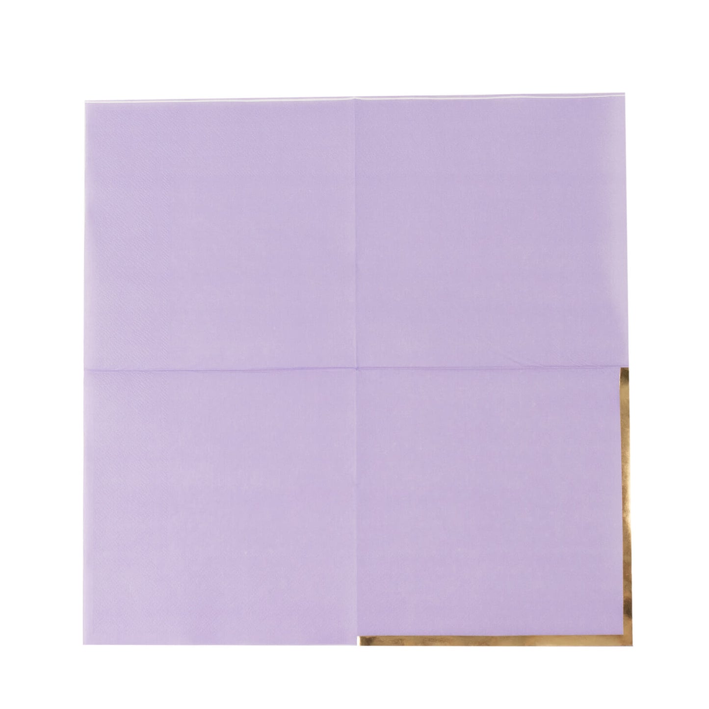 50 Pack Lavender Soft 2 Ply Disposable Cocktail Napkins with Gold Foil Edge, Paper Beverage Napkins - 6.5"x6.5"