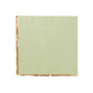 50 Pack Sage Green Soft 2 Ply Disposable Cocktail Napkins with Gold Foil Edge, Paper Beverage Napkins - 6.5"x6.5"