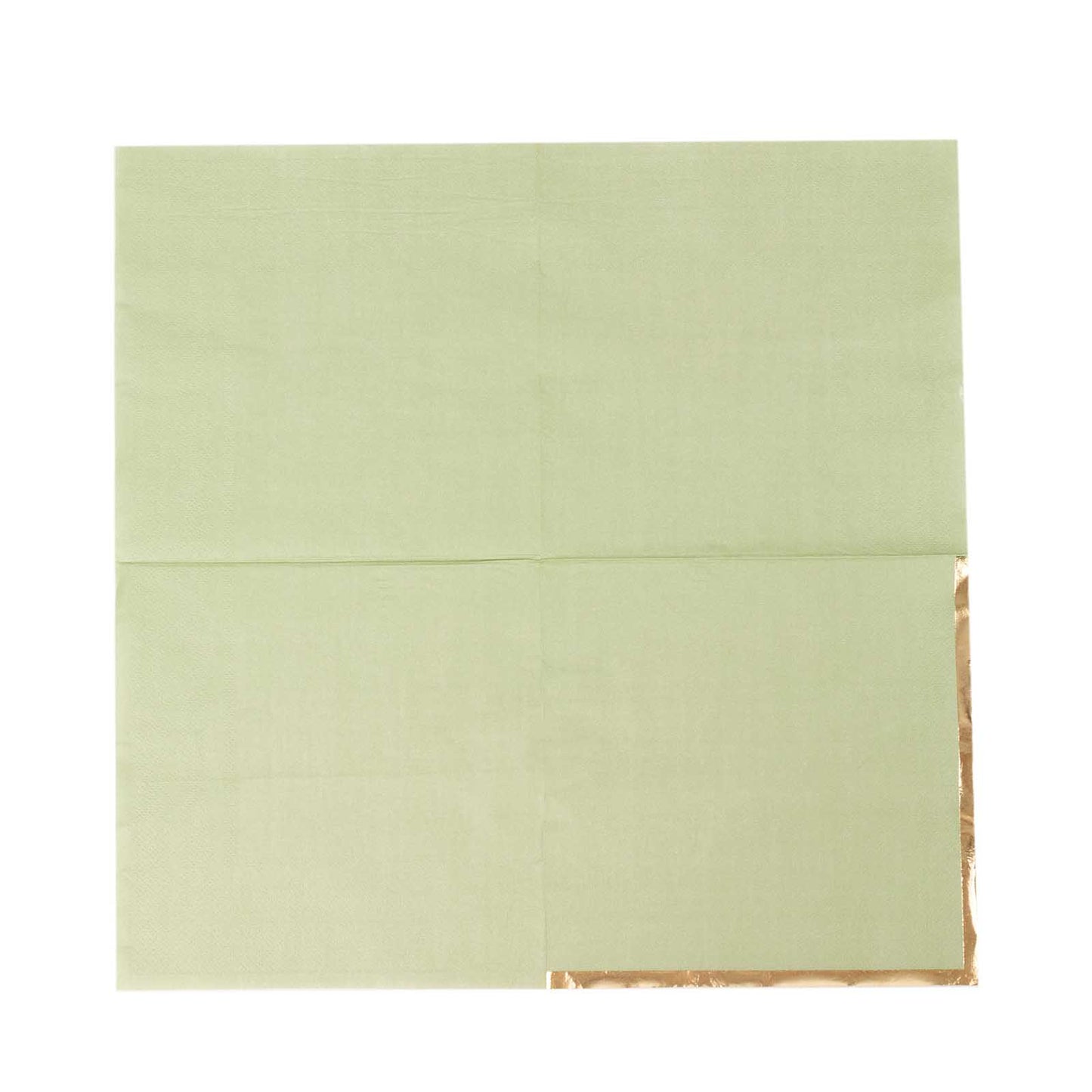 50 Pack Sage Green Soft 2 Ply Disposable Cocktail Napkins with Gold Foil Edge, Paper Beverage Napkins - 6.5"x6.5"