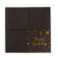 20 Pack Black Gold Happy Birthday Paper Cocktail Napkins With Foil Print, Soft 2-Ply Disposable Beverage Napkins - 18 GSM